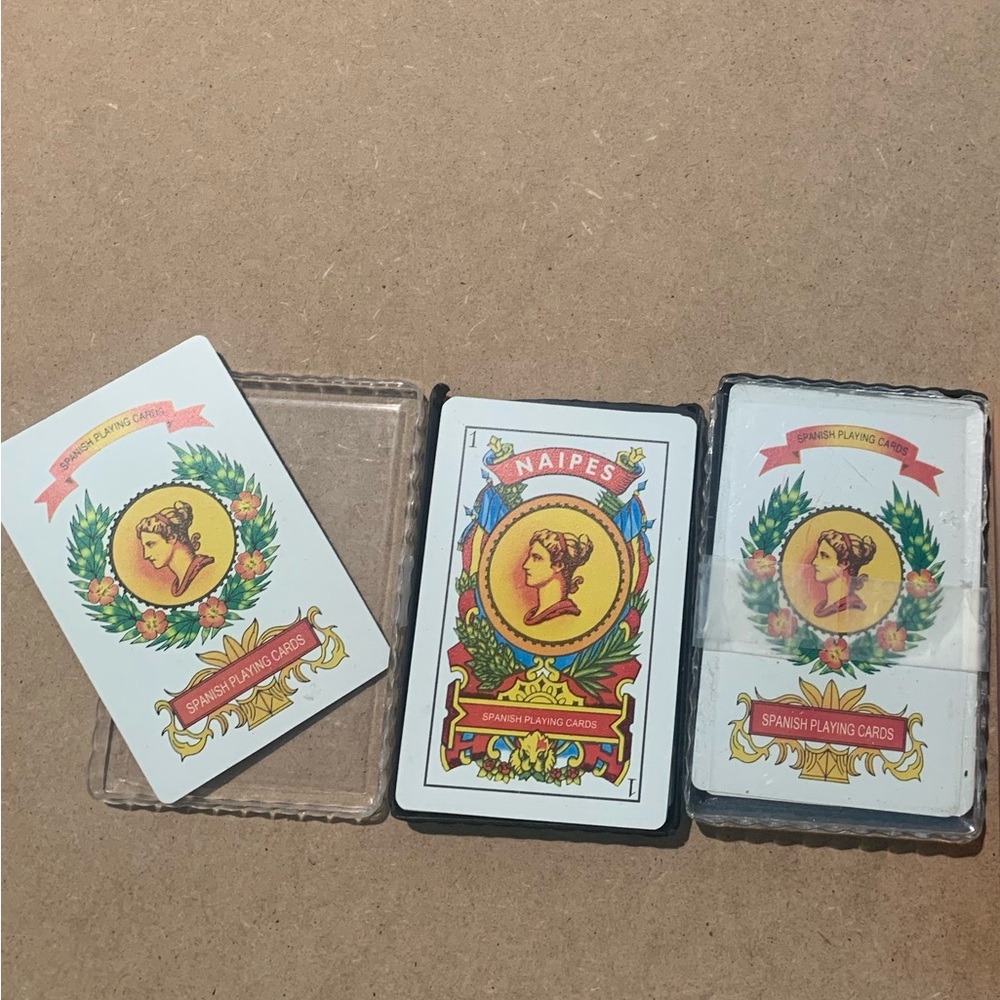Spanish Playing Card 2 deck Set - White with Multicolor Artwork